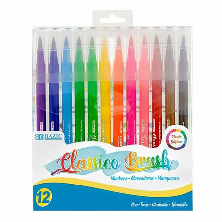 ROOMFACTORY Fine Tip Washable Brush Markers, Assorted Color - Set of 12 RO3321435